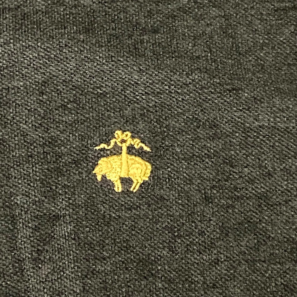 Brooks Brothers Performance Polo Mens Dark‎ Gray Embroidered Pig Logo Sz XL - Picture 2 of 7